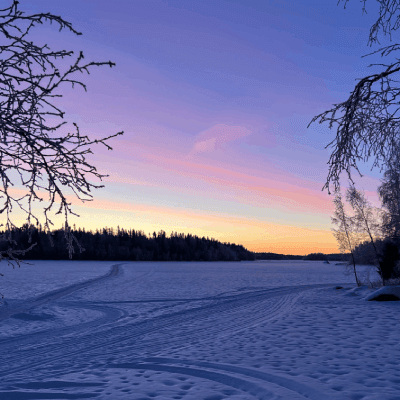 snowy lake